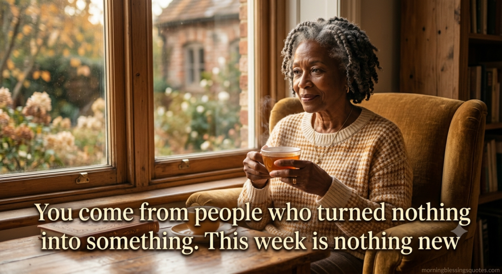 African American positive Wednesday blessing quote about inherited strength and resilience