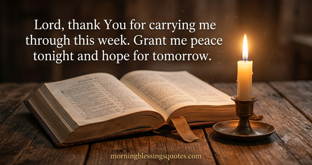 Open Bible and candle for a Wednesday night prayer and blessing