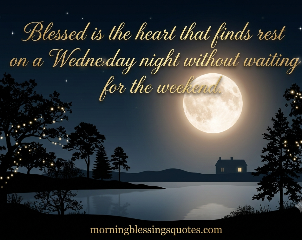 Full moon in a calm night sky representing peace on Wednesday night