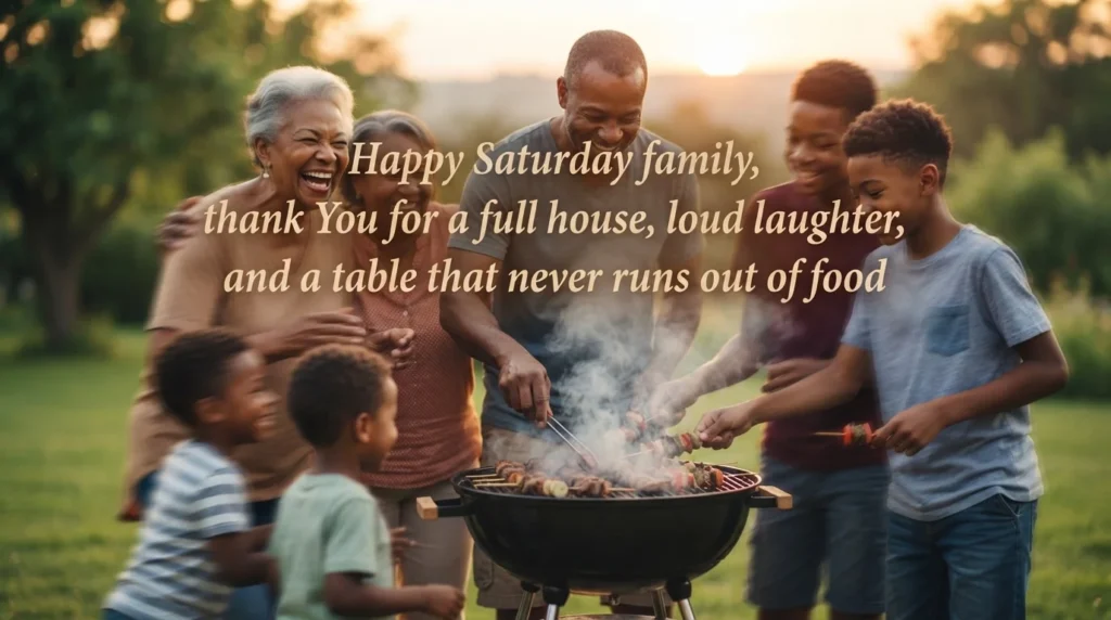 African American Saturday blessing family cookout gathering