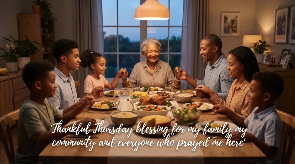 African American thankful Thursday blessing for family and community