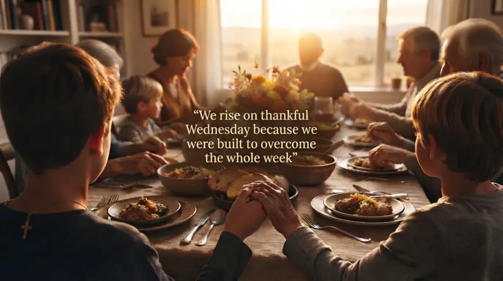 Warmly lit family table representing African American thankful Wednesday blessings