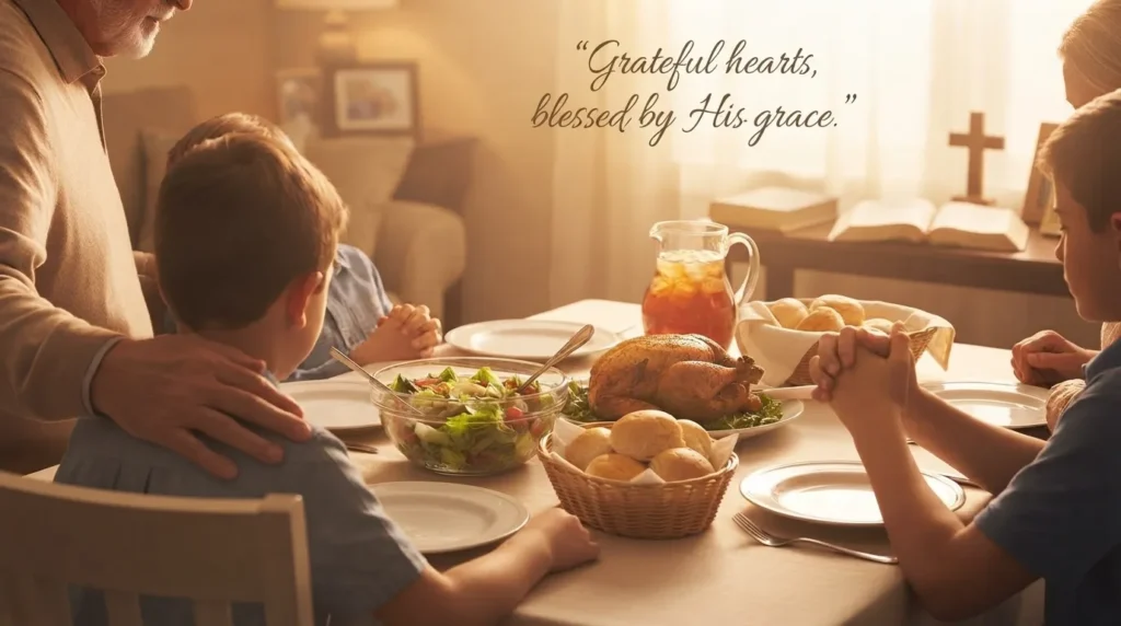 Warmly lit family table representing African American Wednesday blessings and togetherness