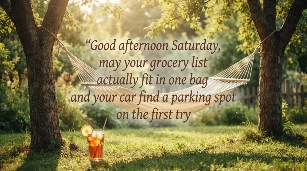Cute Saturday afternoon blessing hammock and iced tea scene