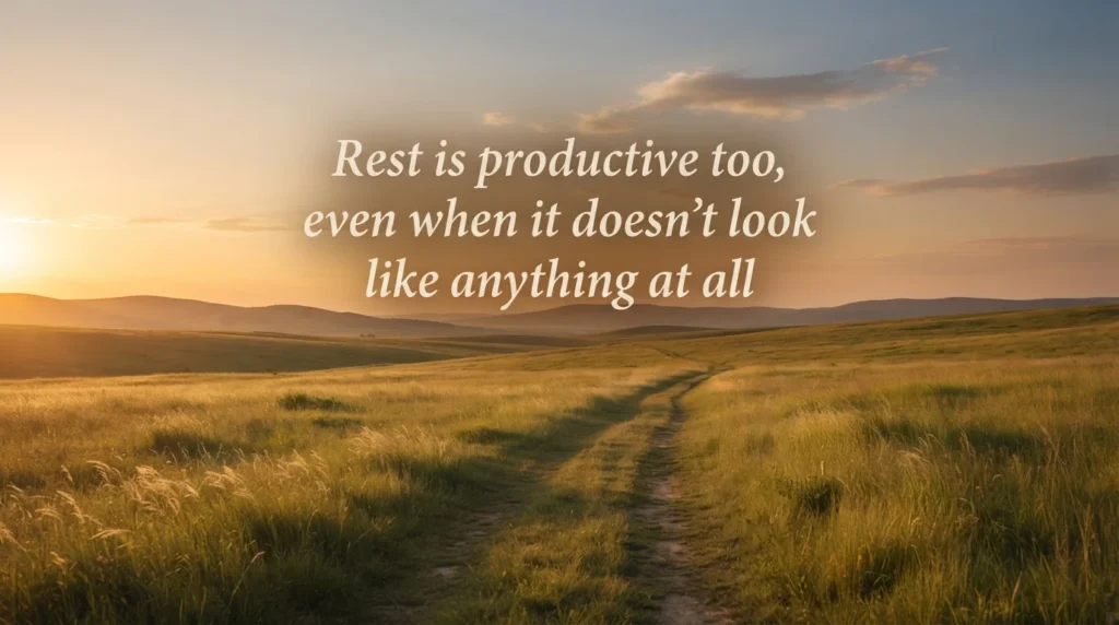 Positive inspirational Saturday quote over a golden meadow path