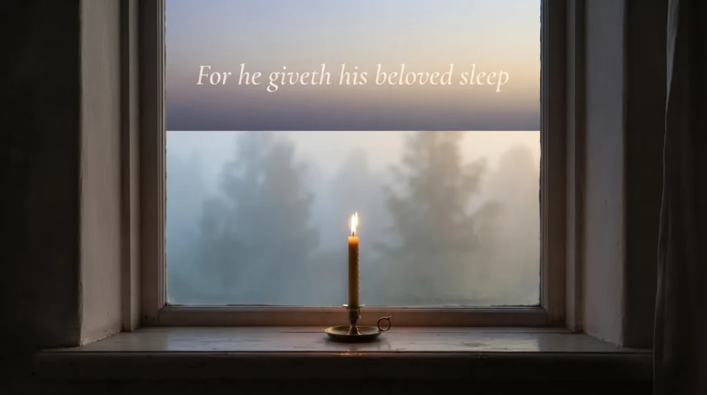 Saturday prayer blessing candle at dawn window