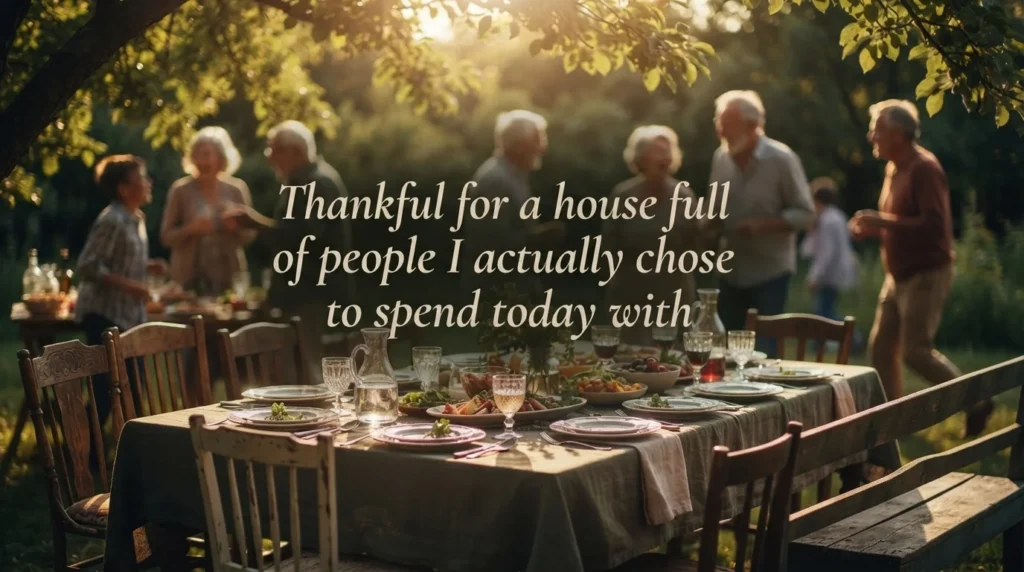 Thankful Saturday family blessing outdoor gathering table