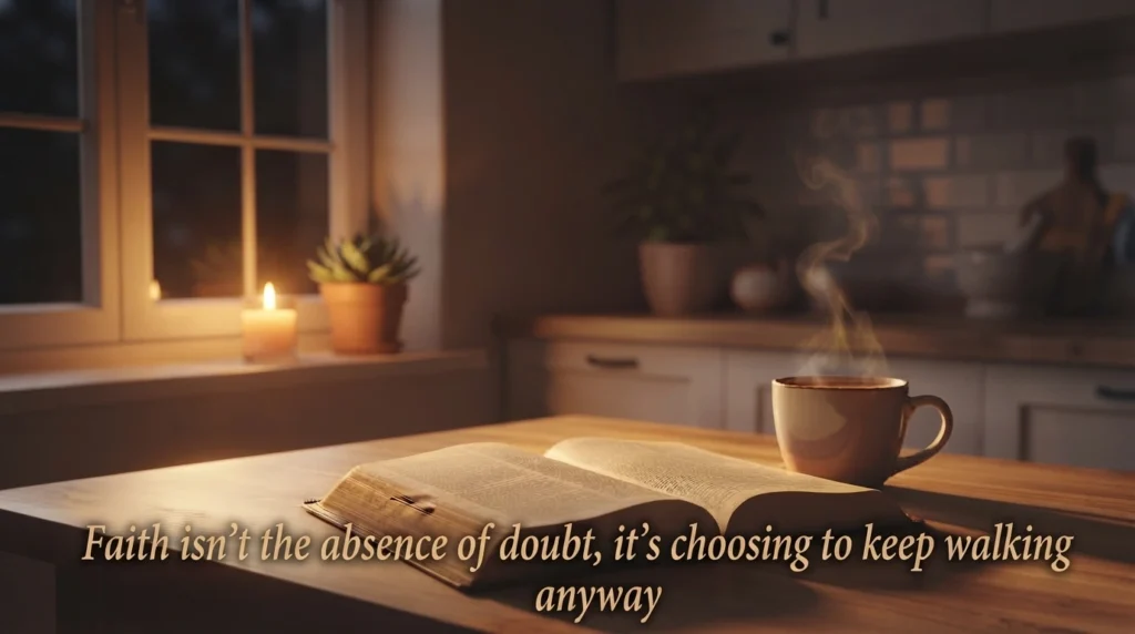 Spiritual Wednesday quote over a calm candlelit window scene