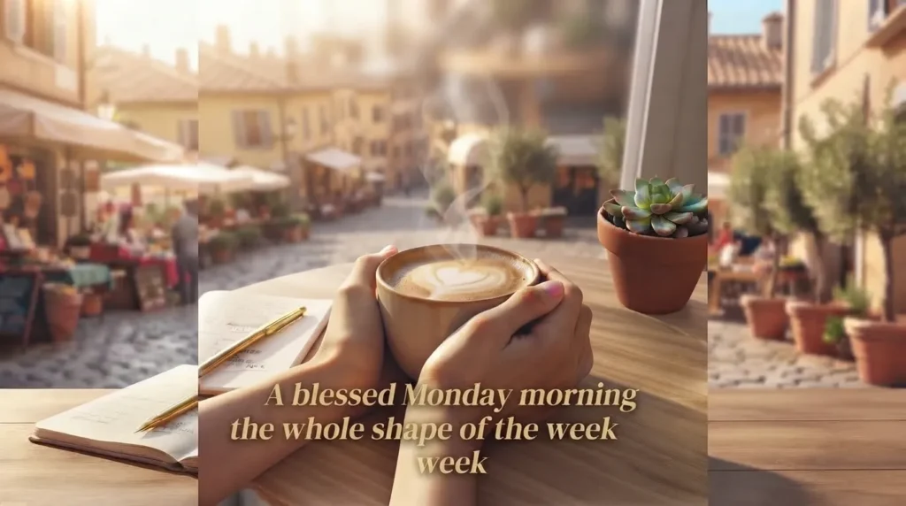 Hands holding a warm coffee cup symbolizing the meaning of a Monday morning blessing
