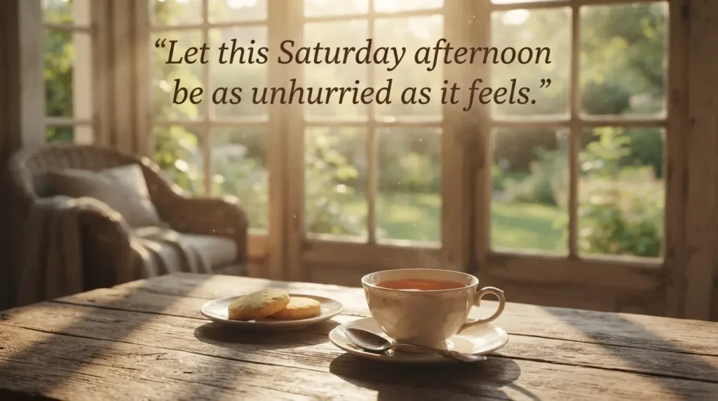 Peaceful Saturday afternoon scene representing saturday afternoon blessings